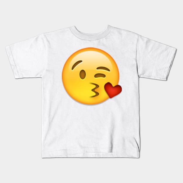 Kiss Emoji Kids T-Shirt by hcohen2000